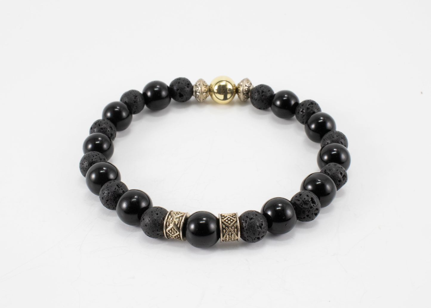 8MM Black Onyx | Lava Stone | Silver | Bracelets