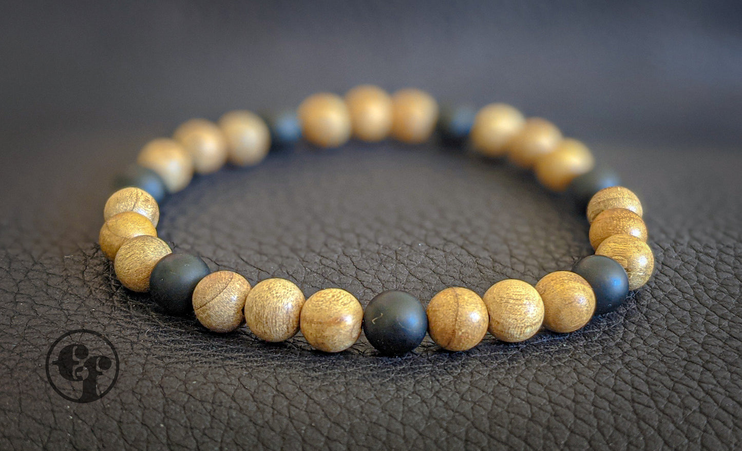 6MM Black Hematite | Sandalwood | Bead Bracelet