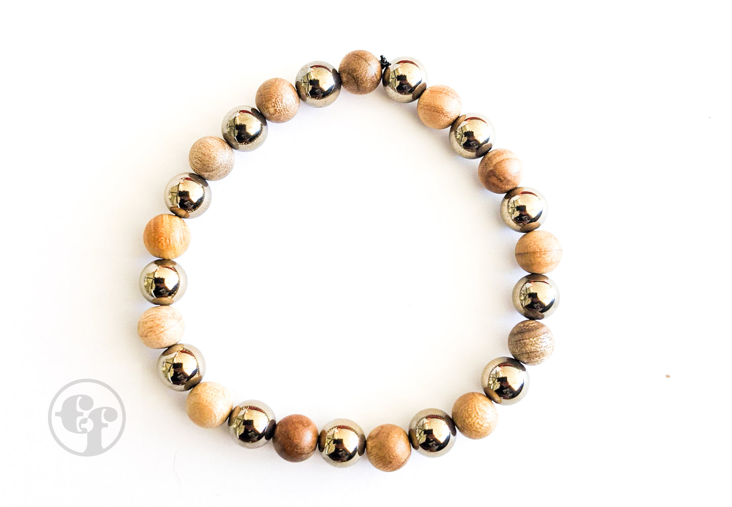 6MM Pyrite | Sandalwood | Bead Bracelet