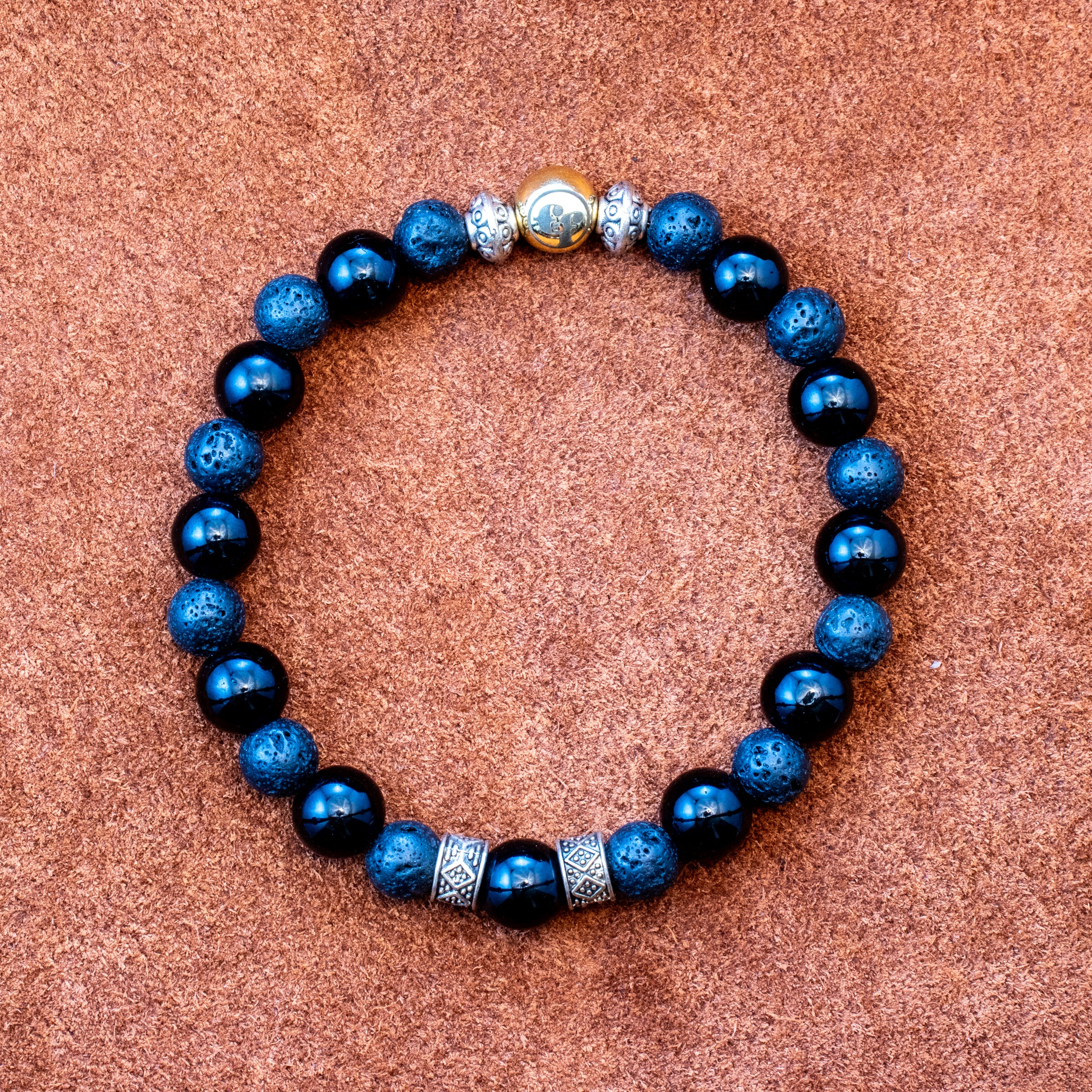 8MM Black Onyx | Lava Stone | Silver | Bracelets