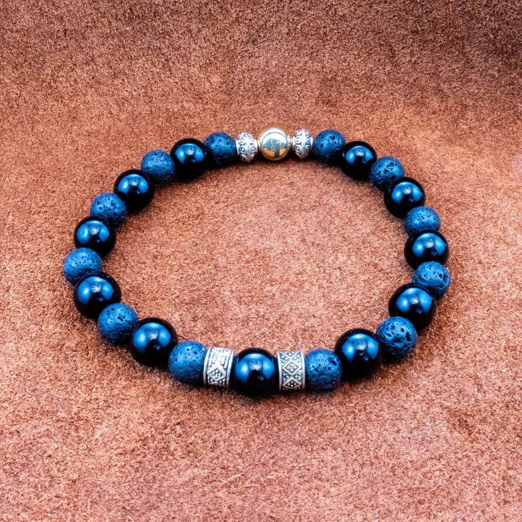 8MM Black Onyx | Lava Stone | Silver | Bracelets