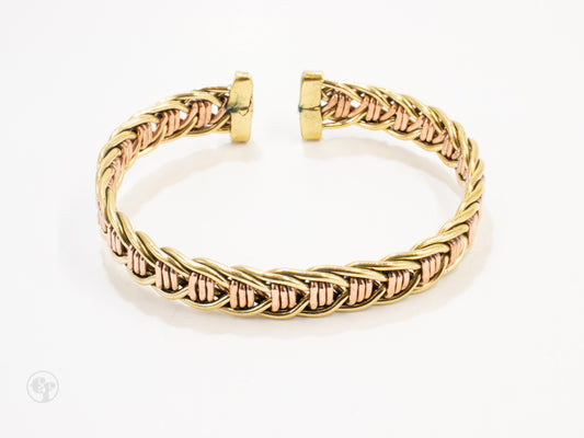 Brass and Copper Wire Weave Bracelet