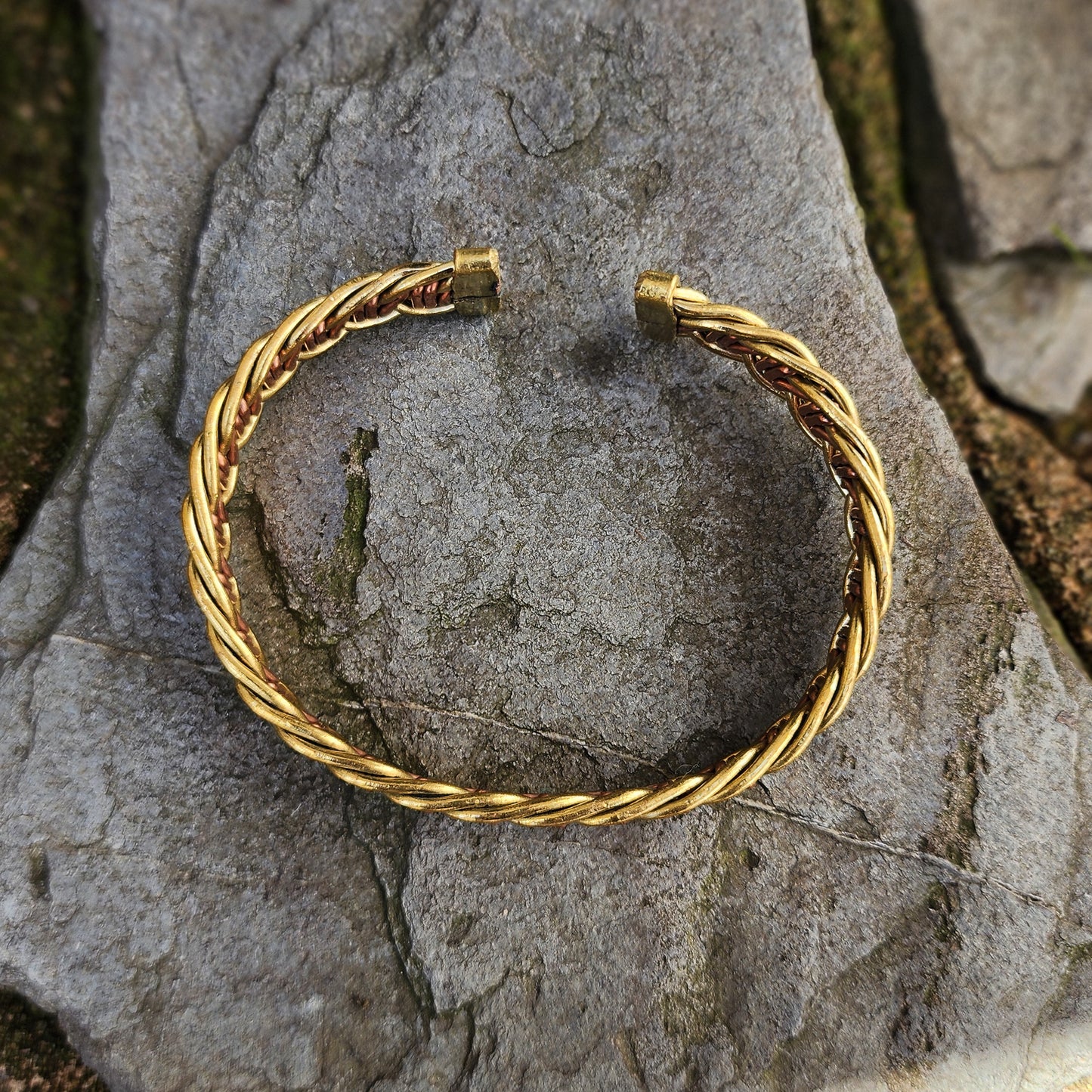 Brass and Copper Wire Weave Bracelet