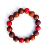 8mm Wood | Red Ceramic Bracelet