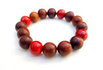8mm Wood | Red Ceramic Bracelet
