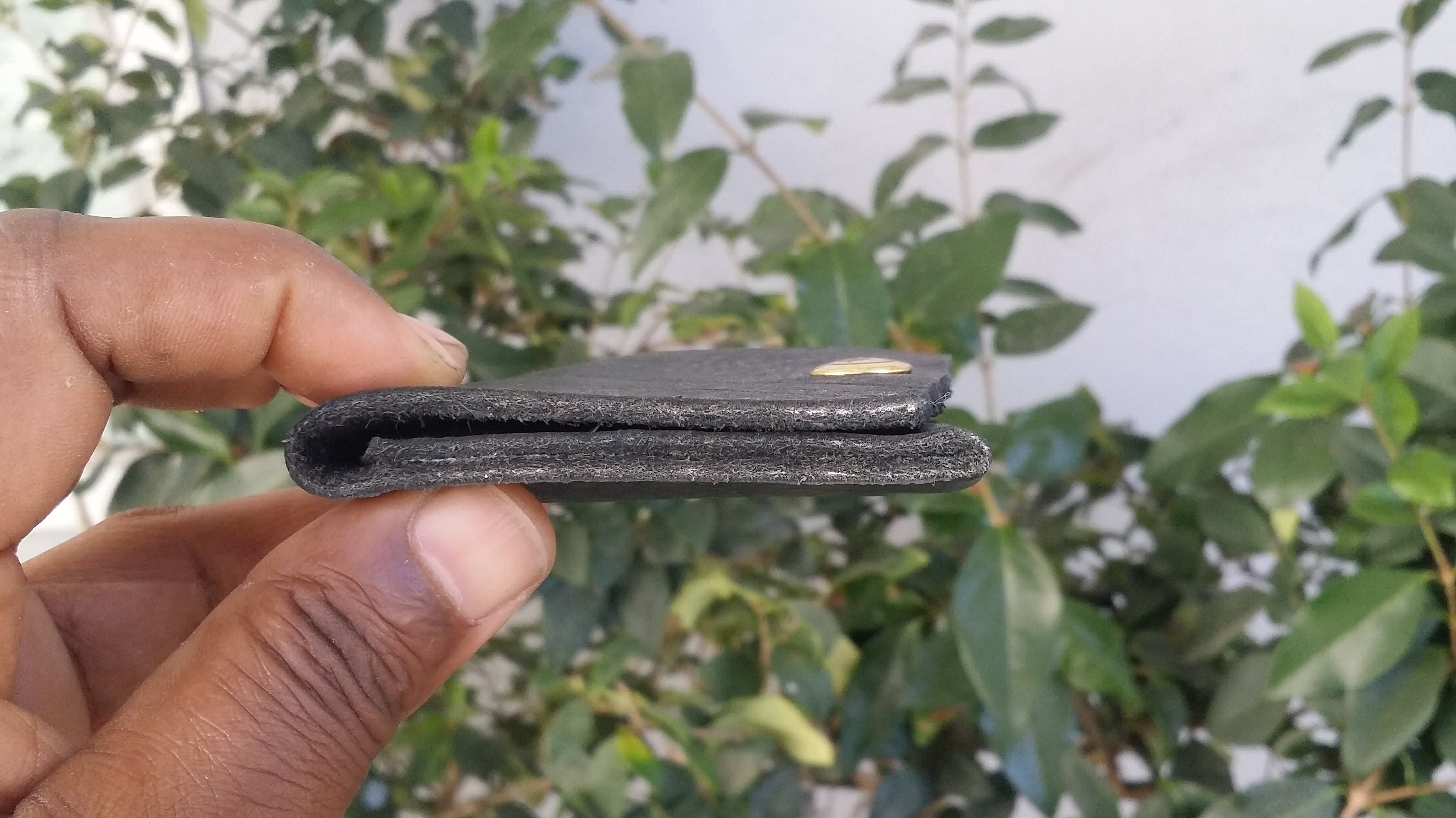 Timbo Black Leather Wallet With Black Stitching | Mens Front Pocket Wallet