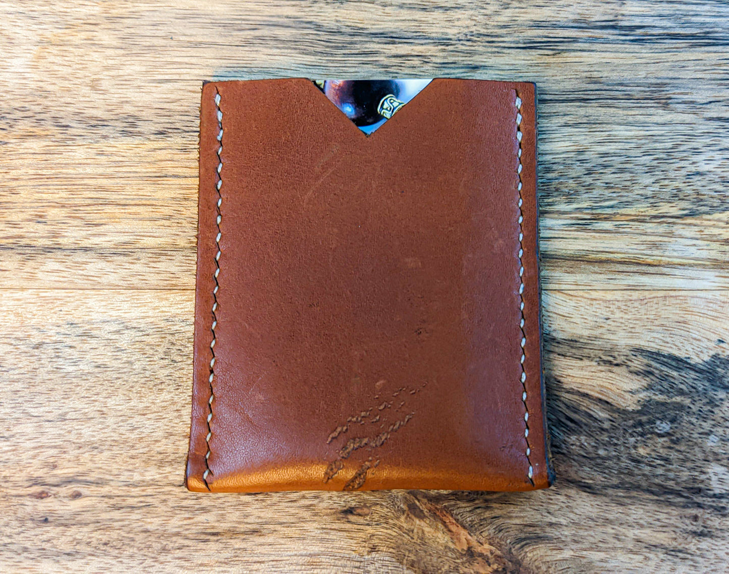 Premium Camel White Stitch Card Holders