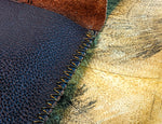 Dark Brown Brass Wire Stitch Leather Clutch