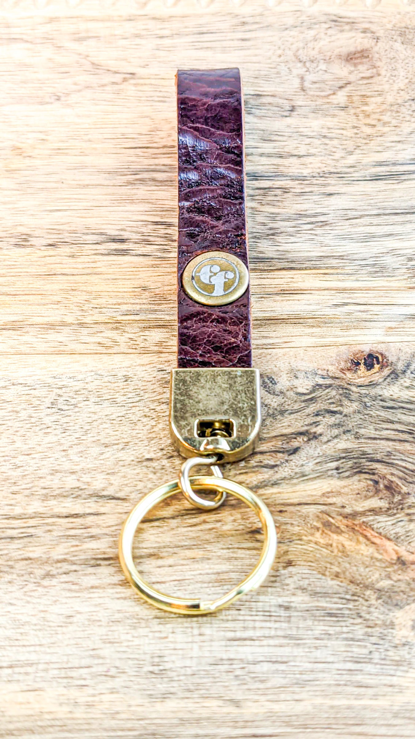 Ed Fountain Mahogany  Leather Keychain