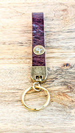Ed Fountain Mahogany  Leather Keychain