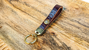 Ed Fountain Mahogany  Leather Keychain