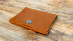 Premium Camel Blue stitch Front Pocket Leather Wallet