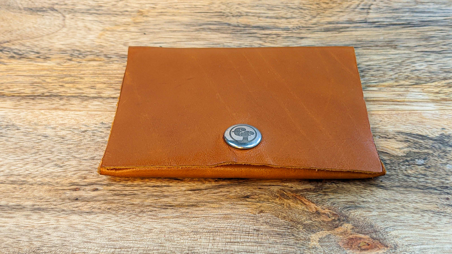 Premium Camel Blue stitch Front Pocket Leather Wallet