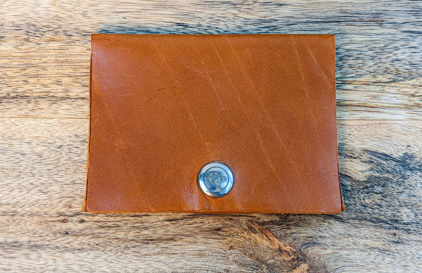 Premium Camel Blue stitch Front Pocket Leather Wallet