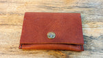 Premium Dark Orange Blue Stitch Front Pocket Leather Wallet