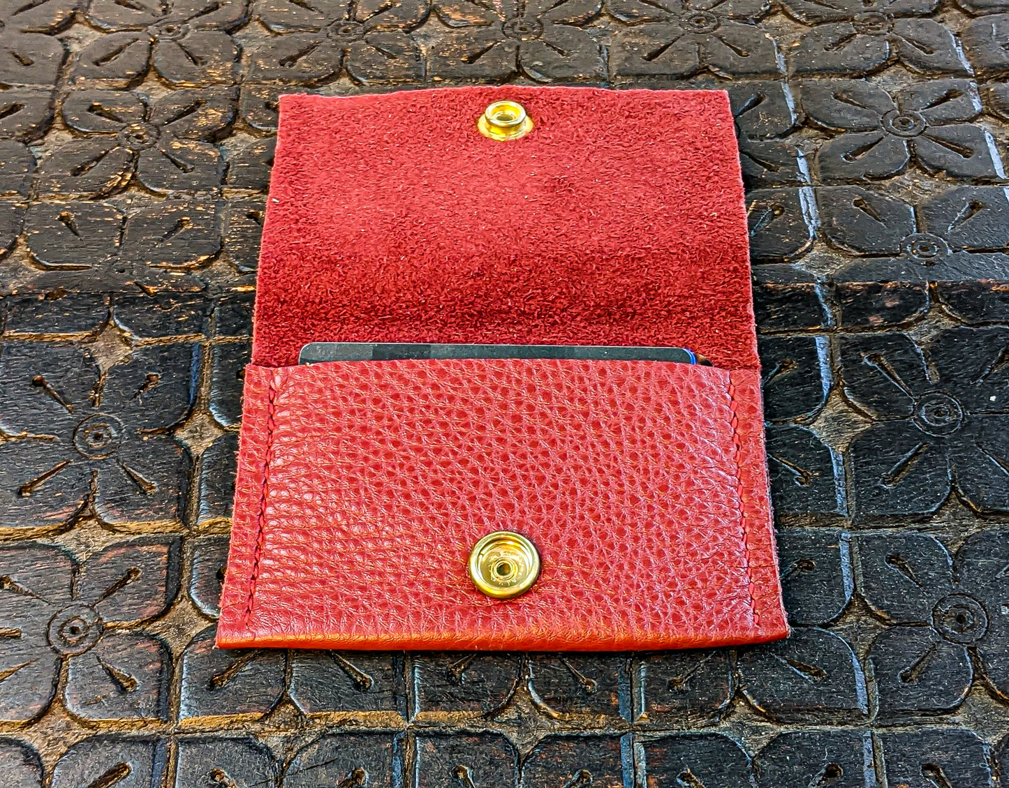 Red Front Pocket Leather Wallet