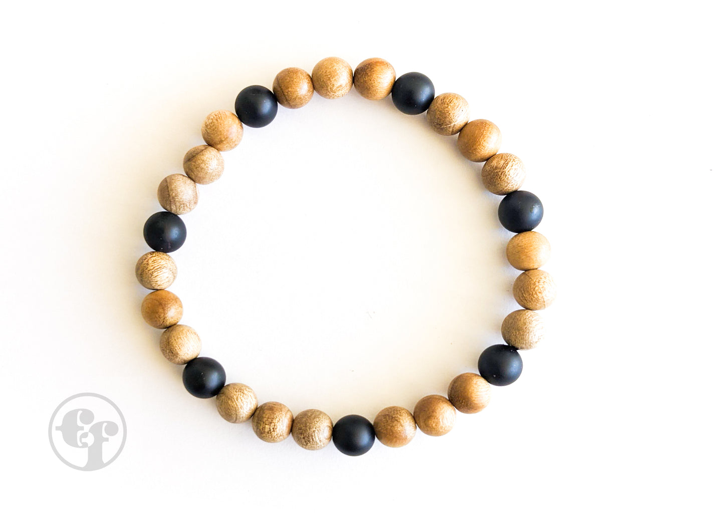 6MM Black Hematite | Sandalwood | Bead Bracelet