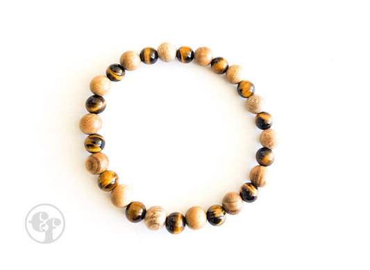 6MM Tigers Eye | Sandalwood | Bead Bracelet
