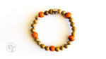 8MM Orange Calcite Stone | Sandalwood | Bead Bracelet