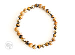 6MM Tigers Eye | Sandalwood | Pyrite | Bead Bracelet