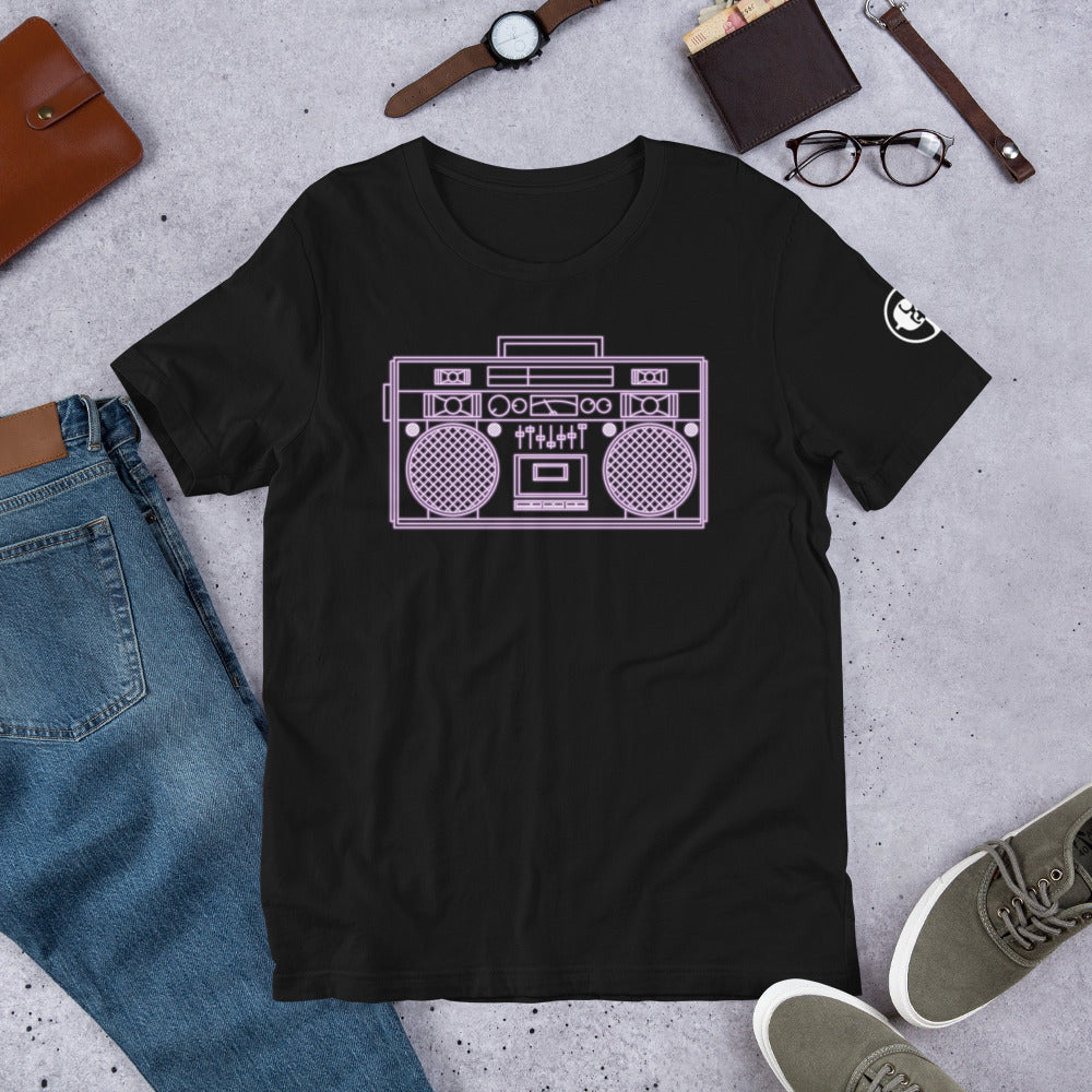 Purple Neon 90s Era BoomBox T-Shirt